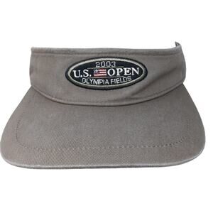 2003 U.S. Open Olympia Fields Slideback Sun Visor Cap Brown One Size Ahead
